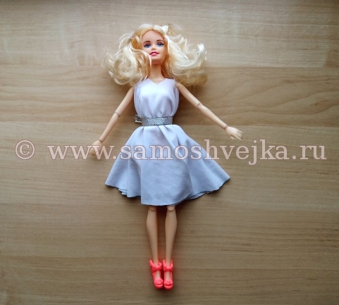 платье для куклы без шитья
