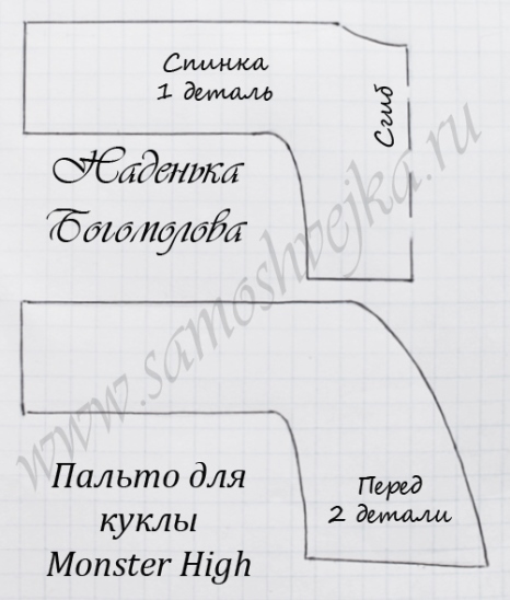 викрійка пальто для ляльки