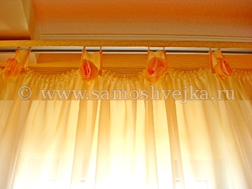 штора из органзы на кухню своими руками