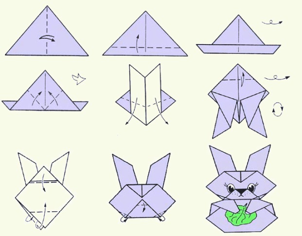 зайчик оригами