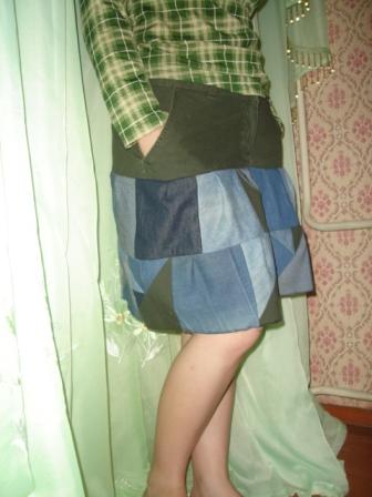 юбка из старых джинсов