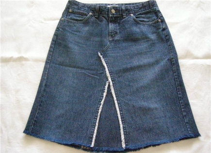 Джинсовая юбка из джинсовых брюк своими руками